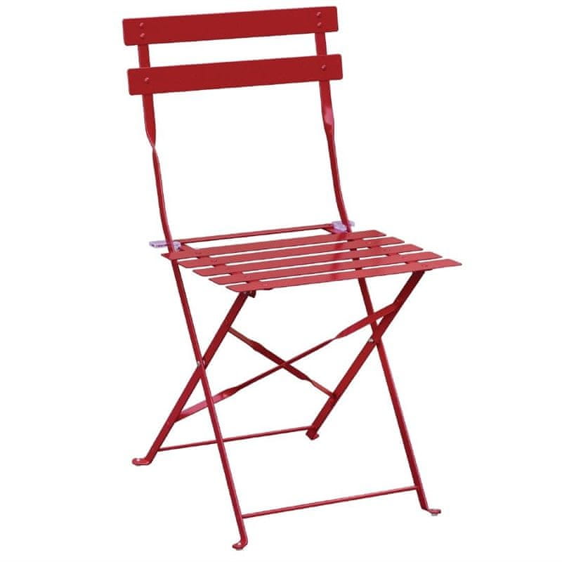 Bolero skladacia stolička v pouličnom štýle oceľové červené (sada 2ks)